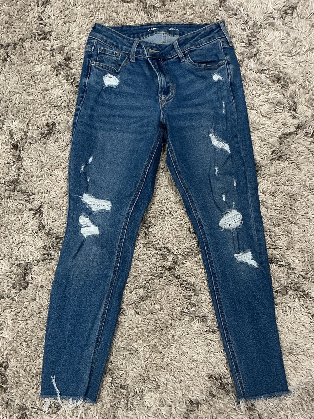 Old Navy Medium Wash Ripped Skinny Jeans